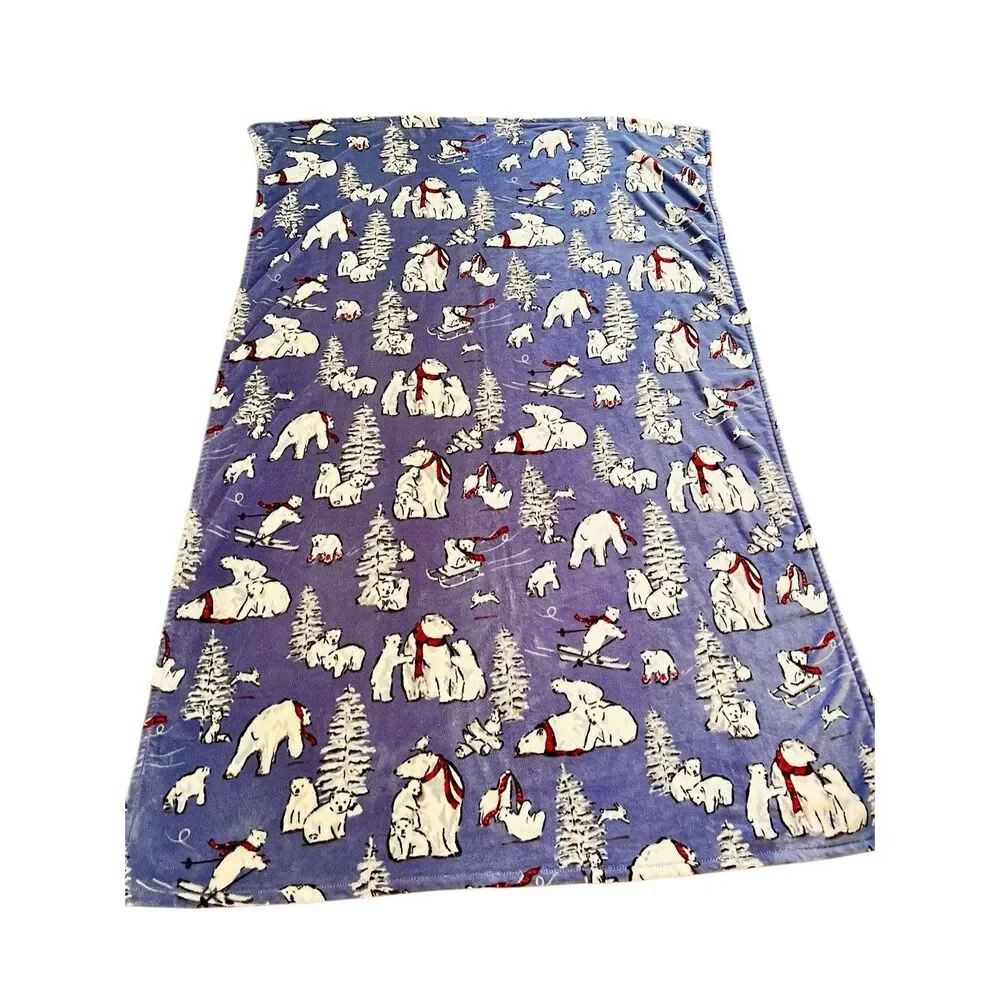 Vera Bradley Very Beary Print Throw Blanket Super Soft